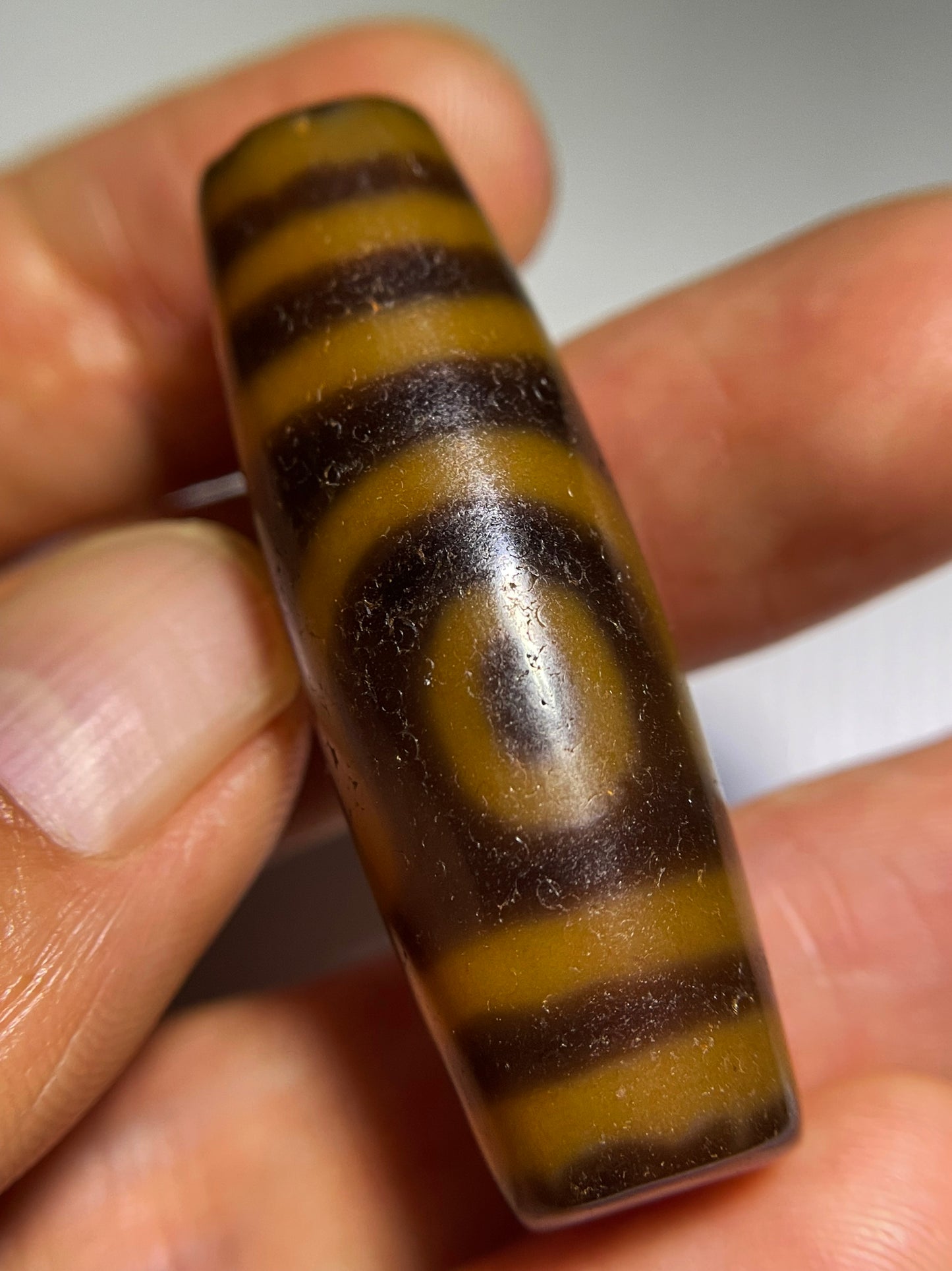 Himalayan Ancient Two Eye Dzi Bead Amulet Pendant Tibet Agate Real 2 Eyed Pure Gzi Old Antique Talisman