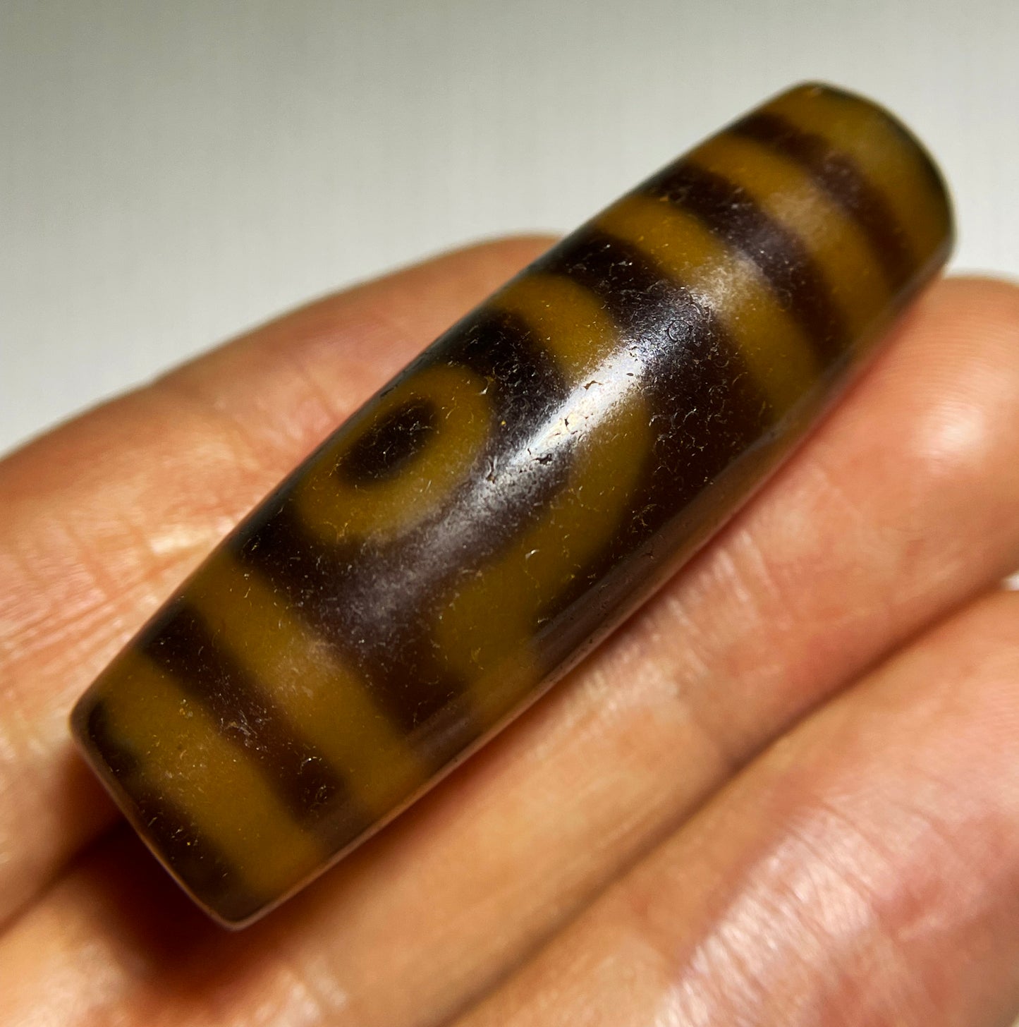 Himalayan Ancient Two Eye Dzi Bead Amulet Pendant Tibet Agate Real 2 Eyed Pure Gzi Old Antique Talisman