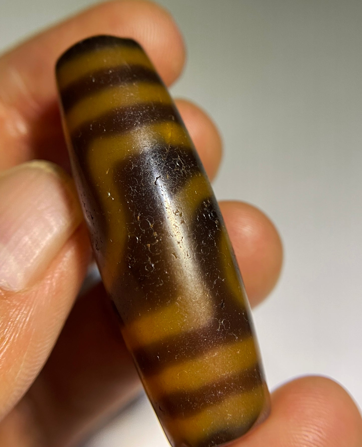 Himalayan Ancient Two Eye Dzi Bead Amulet Pendant Tibet Agate Real 2 Eyed Pure Gzi Old Antique Talisman