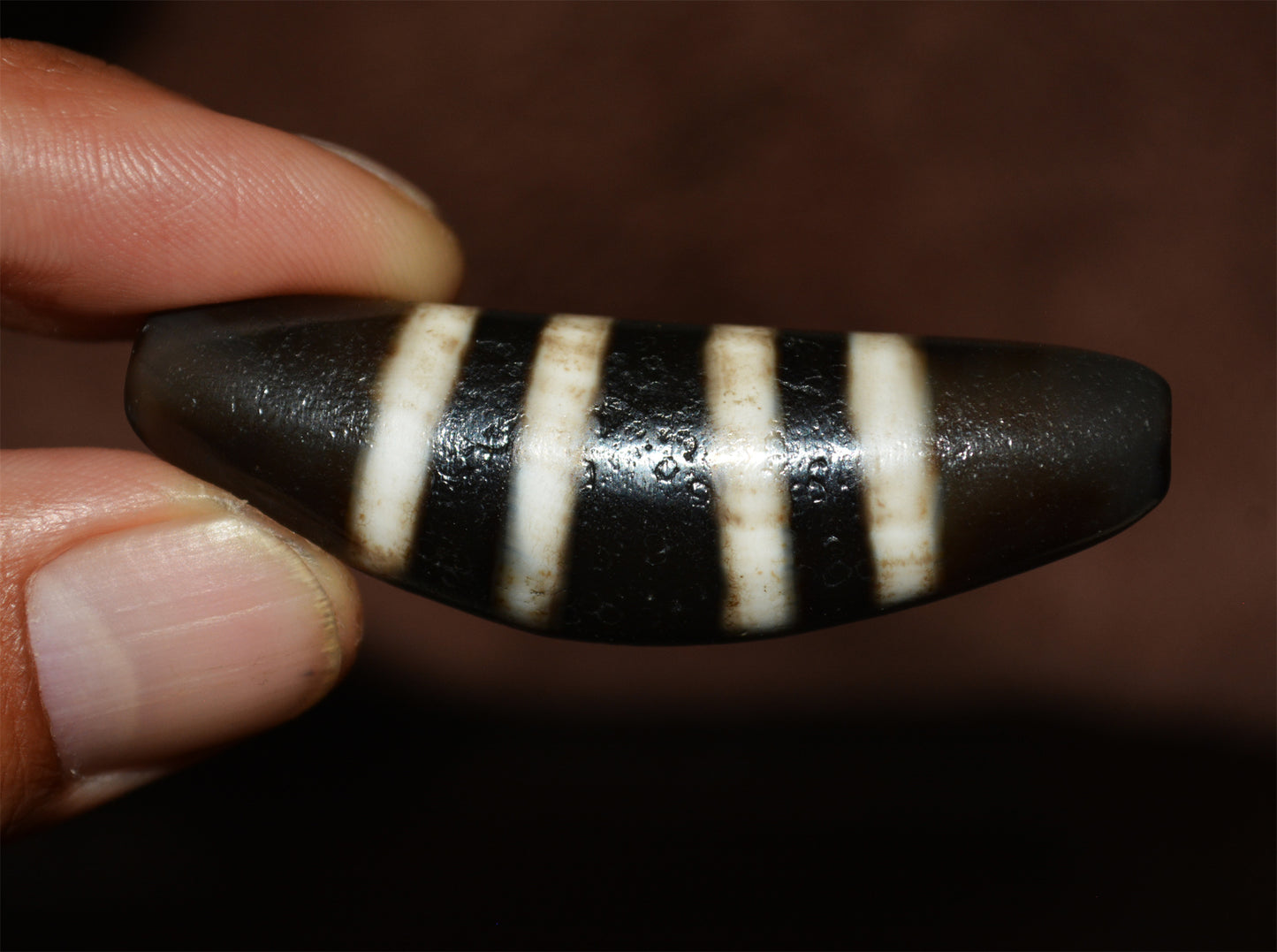Himalayan Old Ancient Four Seven Stripes Dzi Bead 4 Striped Amulet Real Tibet Agate Gzi