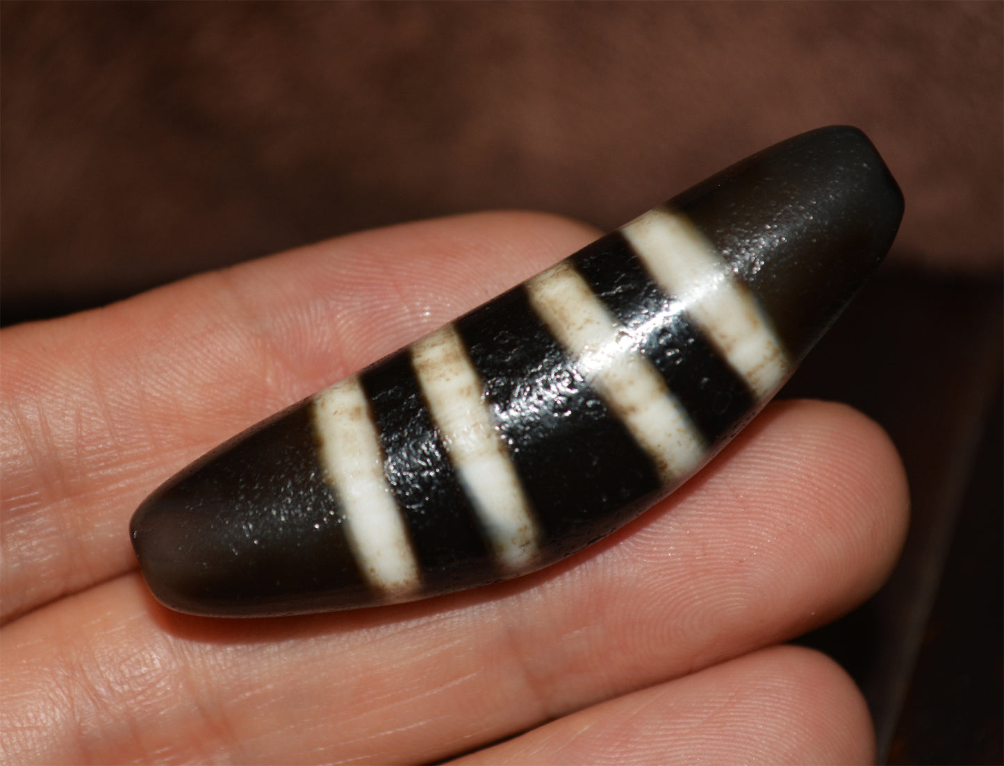 Himalayan Old Ancient Four Seven Stripes Dzi Bead 4 Striped Amulet Real Tibet Agate Gzi