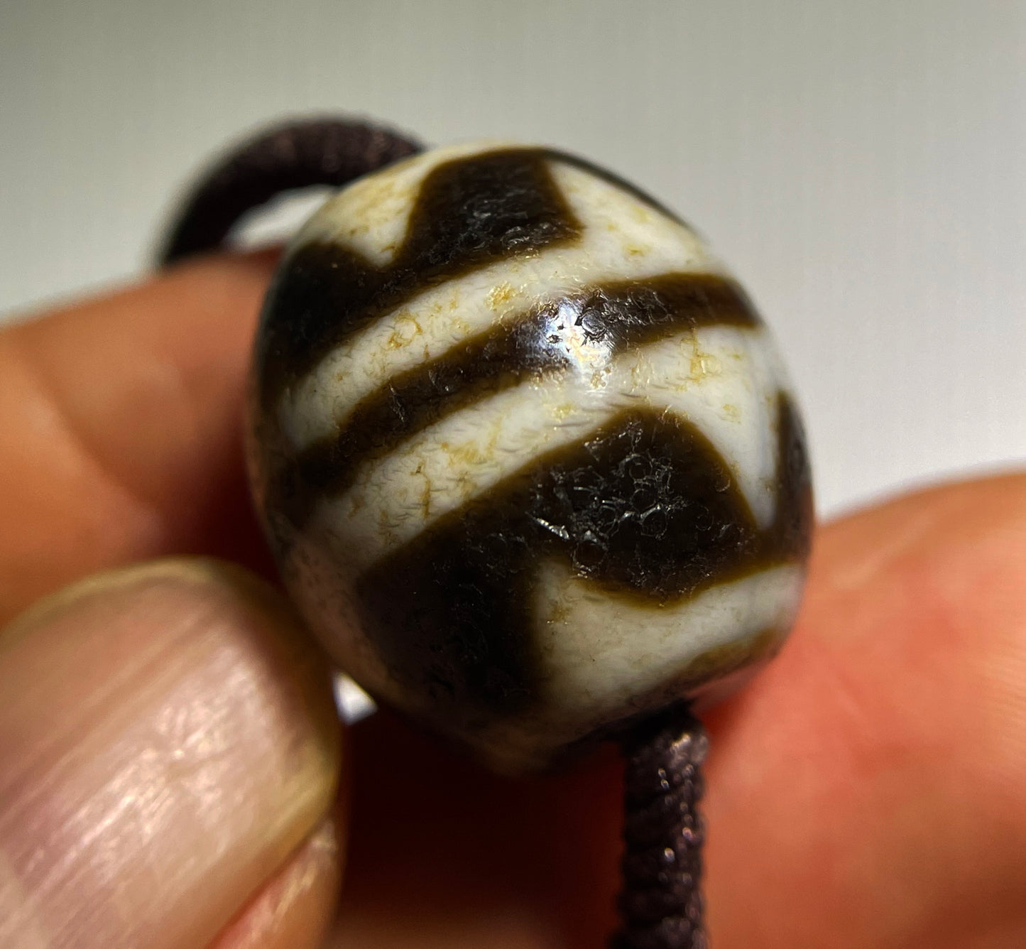 Himalayan Old Ancient Nine Eyes Dzi Bead Amulet Pendant Tibet Agate Real Pure Tiger Tooth Water Wave Gzi Antique Talisman
