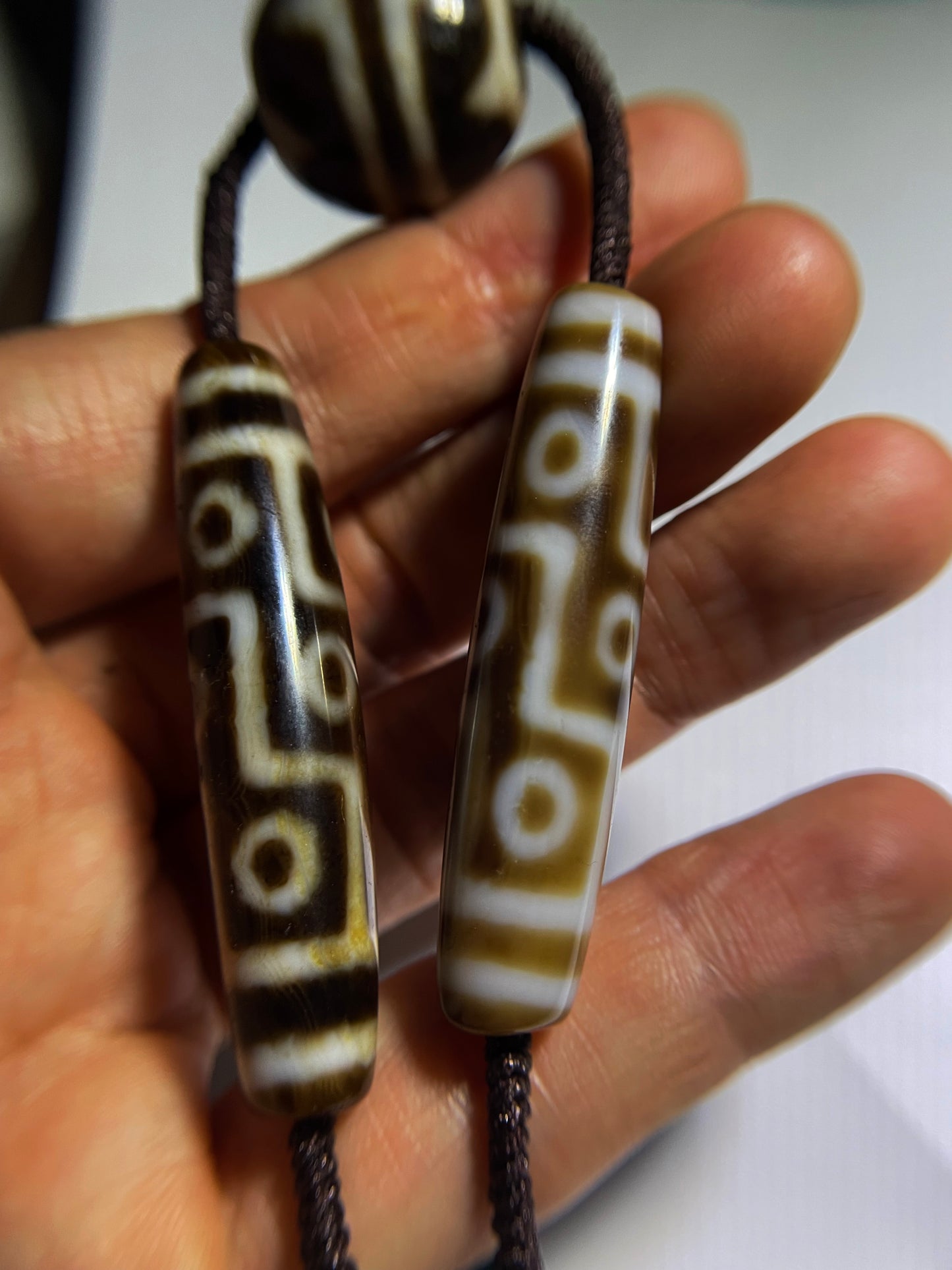 Himalayan Old Ancient Nine Eyes Dzi Bead Amulet Pendant Tibet Agate Real Pure Tiger Tooth Water Wave Gzi Antique Talisman
