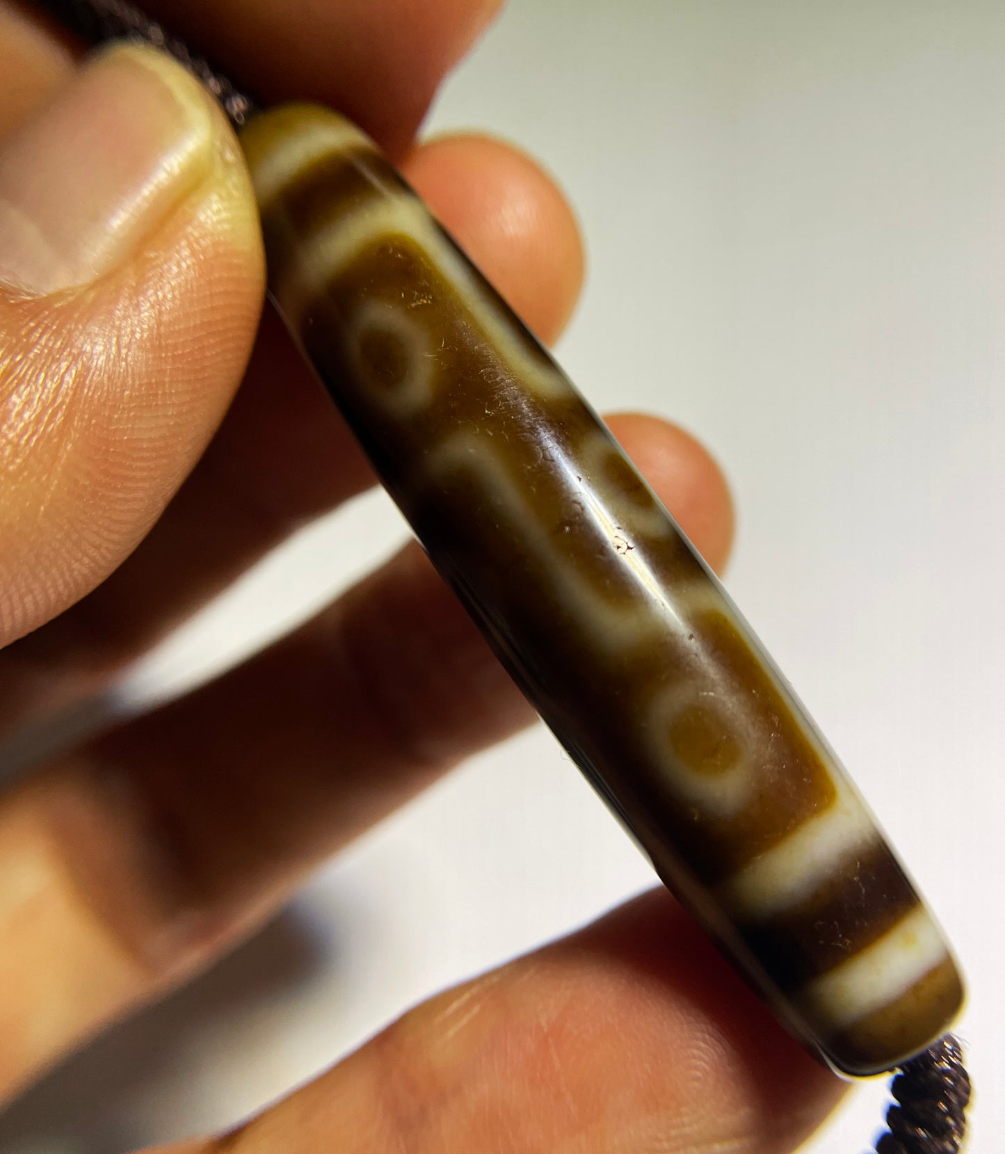 Himalayan Old Ancient Nine Eyes Dzi Bead Amulet Pendant Tibet Agate Real Pure Tiger Tooth Water Wave Gzi Antique Talisman