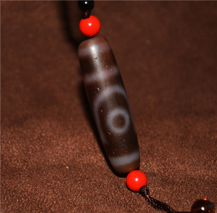 Himalayan Old Ancient Two Eyes Dzi Bead Amulet Pendant Tibet Agate Pure 2 Eyed Gzi Talisman Bracelet Charm