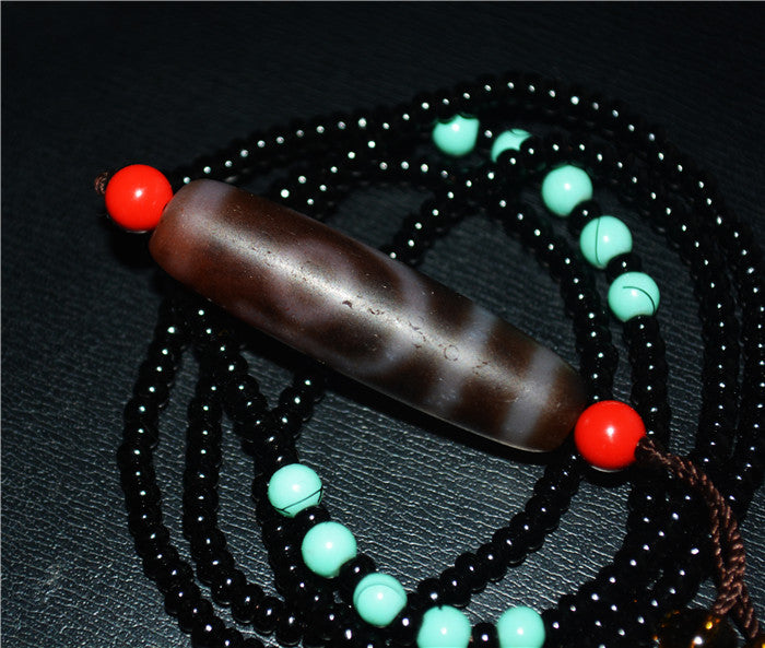 Himalayan Old Ancient Two Eyes Dzi Bead Amulet Pendant Tibet Agate Pure 2 Eyed Gzi Talisman Bracelet Charm