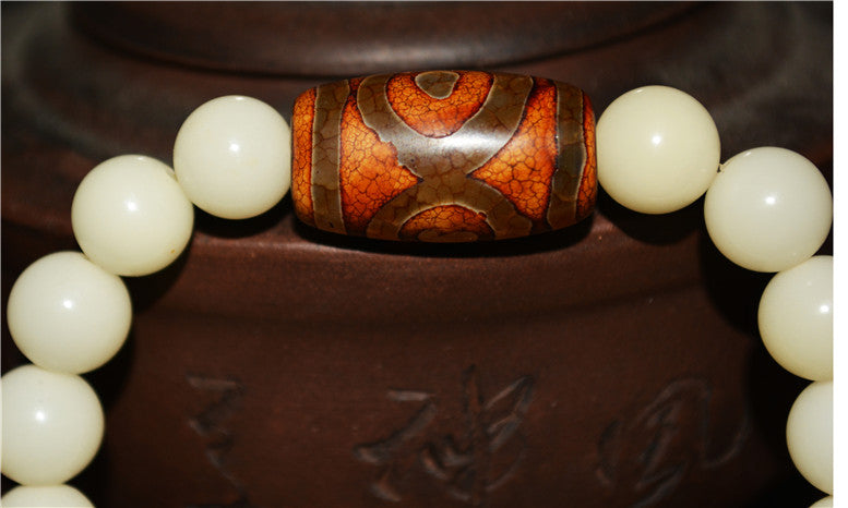 Himalayan Old Three Eyes Dzi Bead Amulet Bracelet Real Tibet Agate 3 Eyed Pure Gzi Talisman