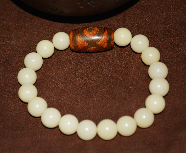 Himalayan Old Three Eyes Dzi Bead Amulet Bracelet Real Tibet Agate 3 Eyed Pure Gzi Talisman