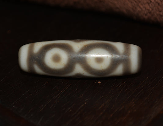 Himalayas Ancient Three Eyes Dzi Bead Amulet Real Tibetan Pendant Agate Pure 3 Eyed Gzi Old Antique Genuine Talisman Bracelet