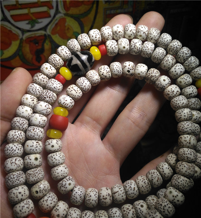 TIBETAN LOTUS BODHI SEEDS BRACELETMALA ROSARY PRAYER BEADS