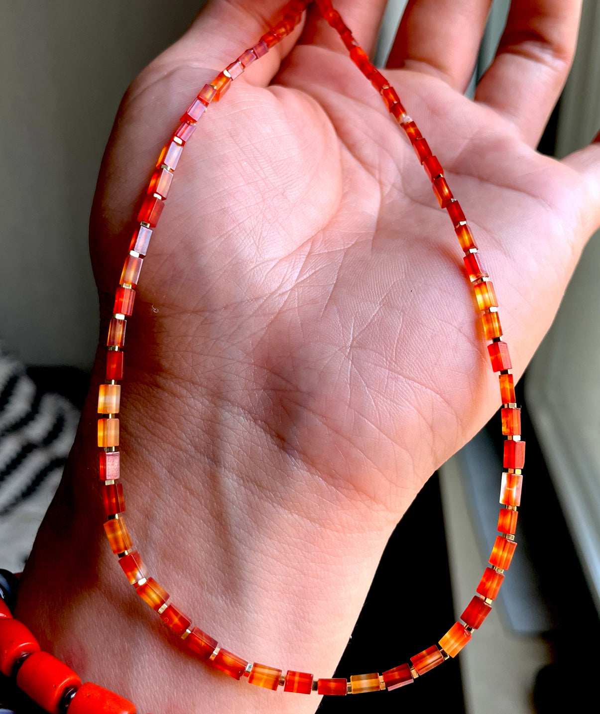 Himalaya Old Antiqe Natural Sardonyx Red Agate Beads Necklace Real Carnelian Bracelet Mala Prayer Beads Tibetan