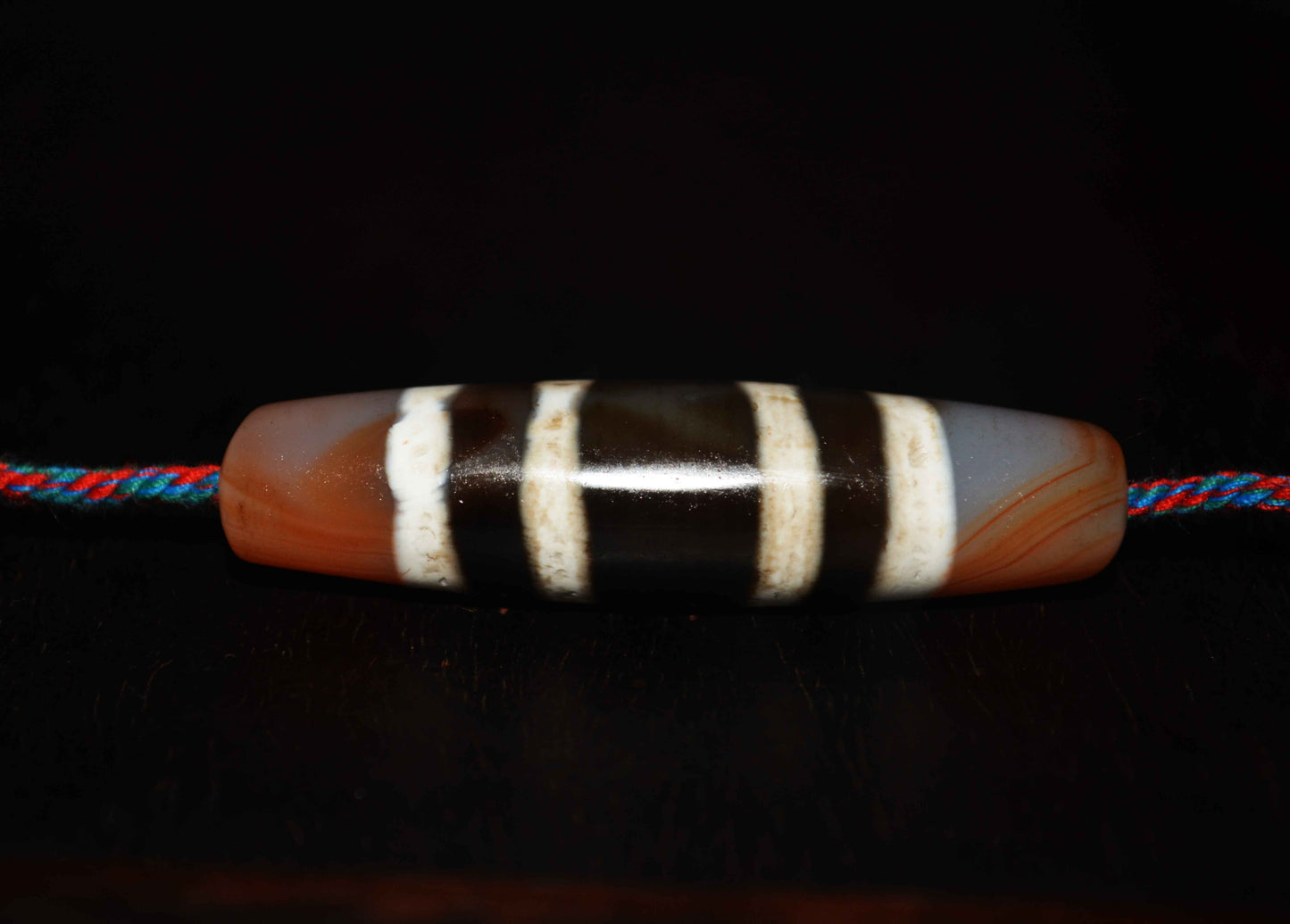Real Ancient Tibetan Seven Stripes Dzi Bead Amulet Himalayan Agate  Genuine 4 Striped Gzi