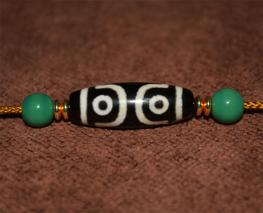 Real Ancient Tibetan Three Eyed Dzi Bead Amulet Himalaya Pure 3 Eyes Gzi Pendant Genuine Old Antique Agate Talisman Bracelet
