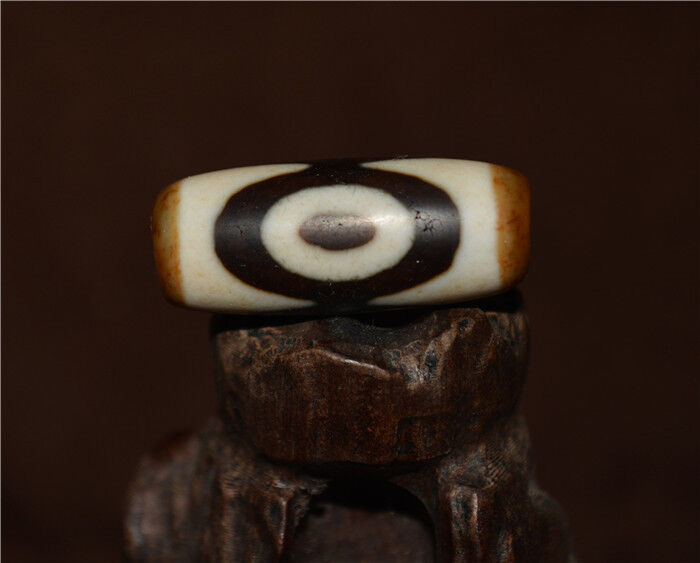 Real Ancient Tibetan Three Eyes Dzi Bead Amulet Himalayan Old Antique Genuine Agate Nepal 3 Eyed Pure Gzi Talisman Bracelet Pendant