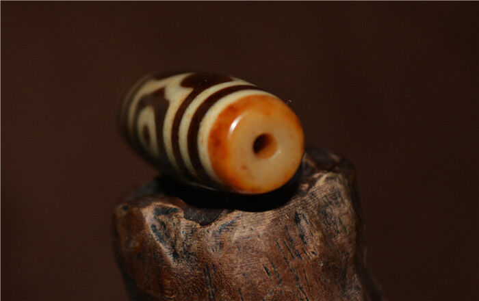 Real Ancient Tibetan Three Eyes Dzi Bead Amulet Himalayan Old Pendant Antique Genuine Agate Nepal 3 Eyed Pure Gzi Talisman Bracelet