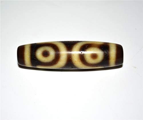 Real Ancient Tibetan Three Eyes Dzi Bead Amulet Pendant Himalayan Old Antique Genuine Agate 3 Eyed Pure Gzi Talisman Bracelet