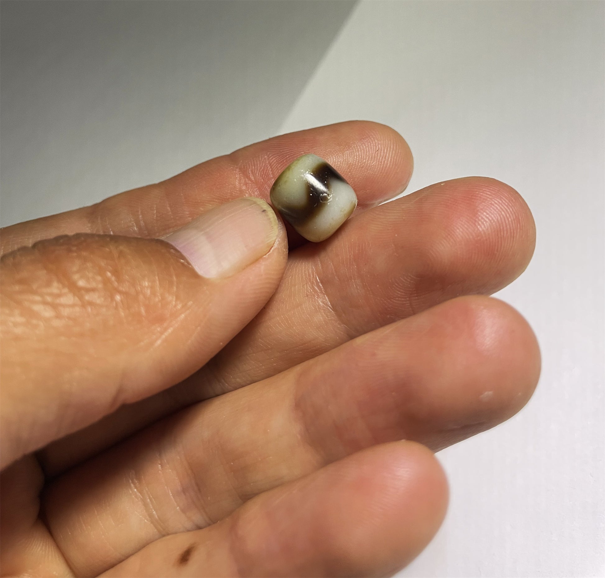 Real Ancient Tibetan Tiger Tooth Dzi Bead Agate Water Wave Amulet Himalaya Genuine Gzi Pendant