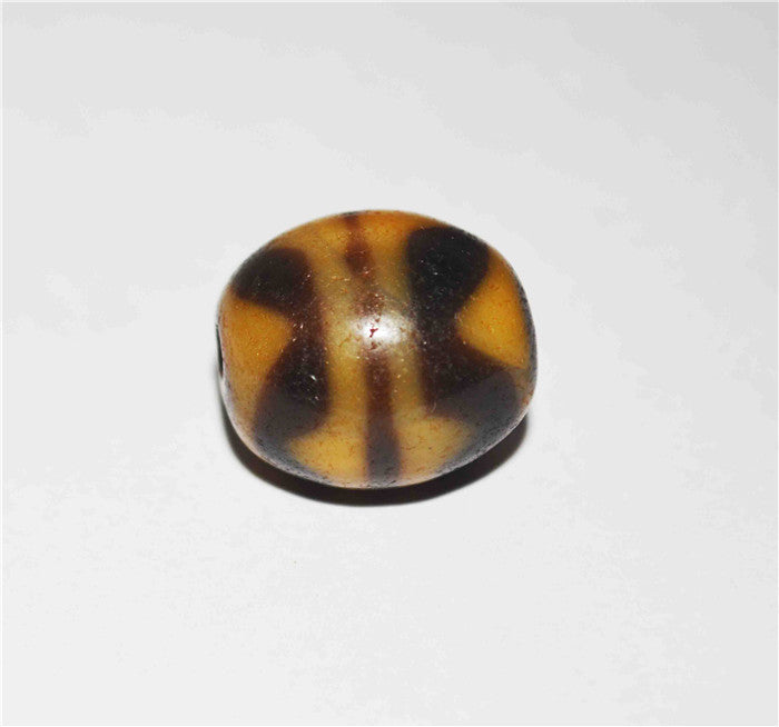 Real Ancient Tibetan Tiger Tooth Dzi Bead Amulet Agate Double Water Wave Himalayan Genuine Zigzag Gzi Pendant