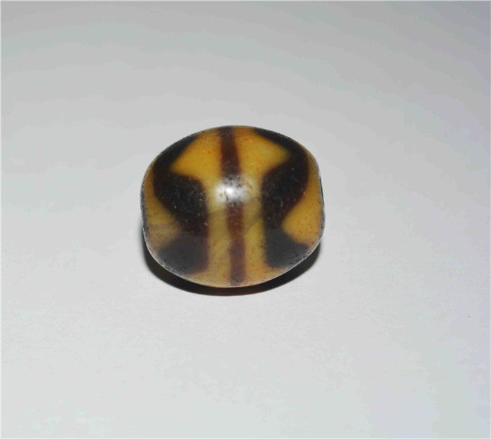 Real Ancient Tibetan Tiger Tooth Dzi Bead Amulet Agate Double Water Wave Himalayan Genuine Zigzag Gzi Pendant