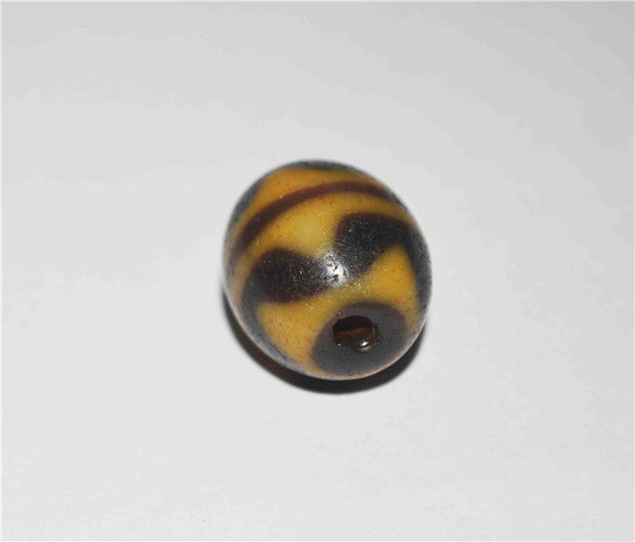 Real Ancient Tibetan Tiger Tooth Dzi Bead Amulet Agate Double Water Wave Himalayan Genuine Zigzag Gzi Pendant