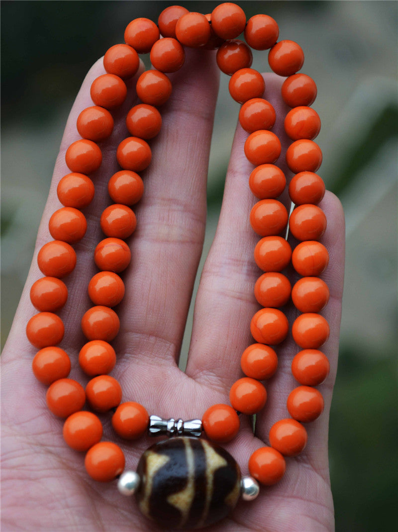 Real Ancient Tibetan Tiger Tooth Dzi Bead Amulet Necklace Pema Raka Agate Water Wave Himalaya Genuine Zigzag Gzi Pendant