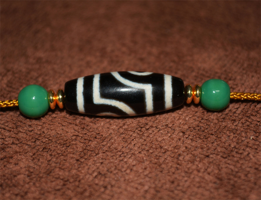 Real Ancient Tibetan Two Eyed Dzi Bead Amulet Himalaya Pure 2 Eyes Gzi Pendant Genuine Old Antique Agate Talisman Bracelet