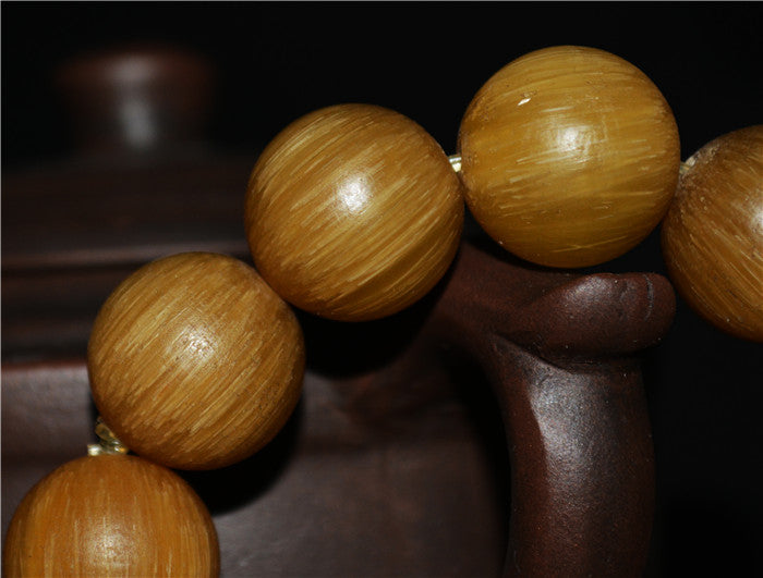 Real Chinese Old Antique Horn Bracelet Mala Prayer Beads Tibetan Genuine Himalayas Rosary