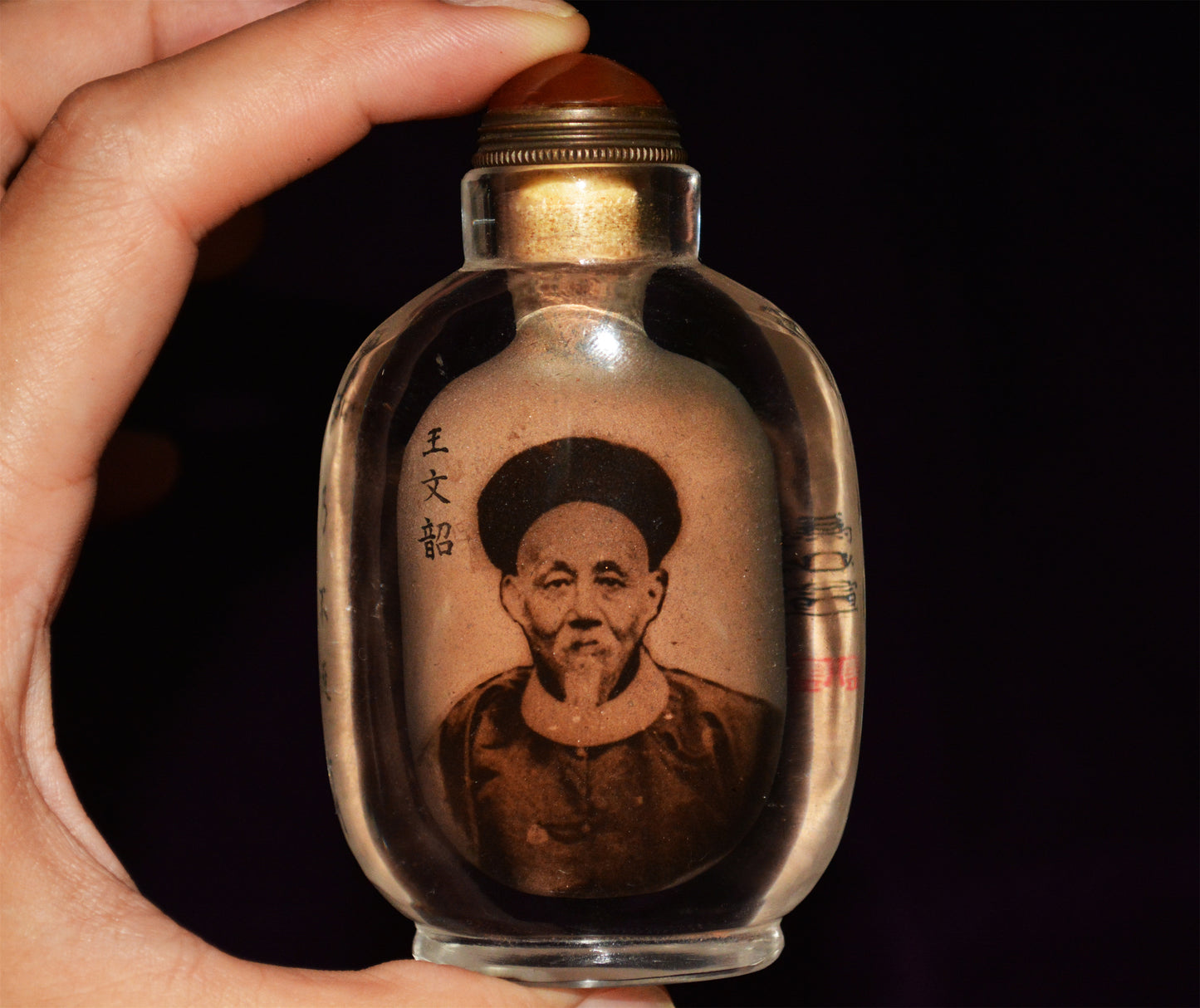 Real Chinese Old Antique Peking Glass Snuff Bottle Inside Painted Hand Oriental Collectable Mashaoxuan Qing Dynasty