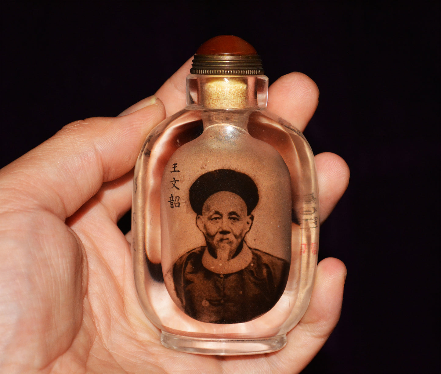 Real Chinese Old Antique Peking Glass Snuff Bottle Inside Painted Hand Oriental Collectable Mashaoxuan Qing Dynasty