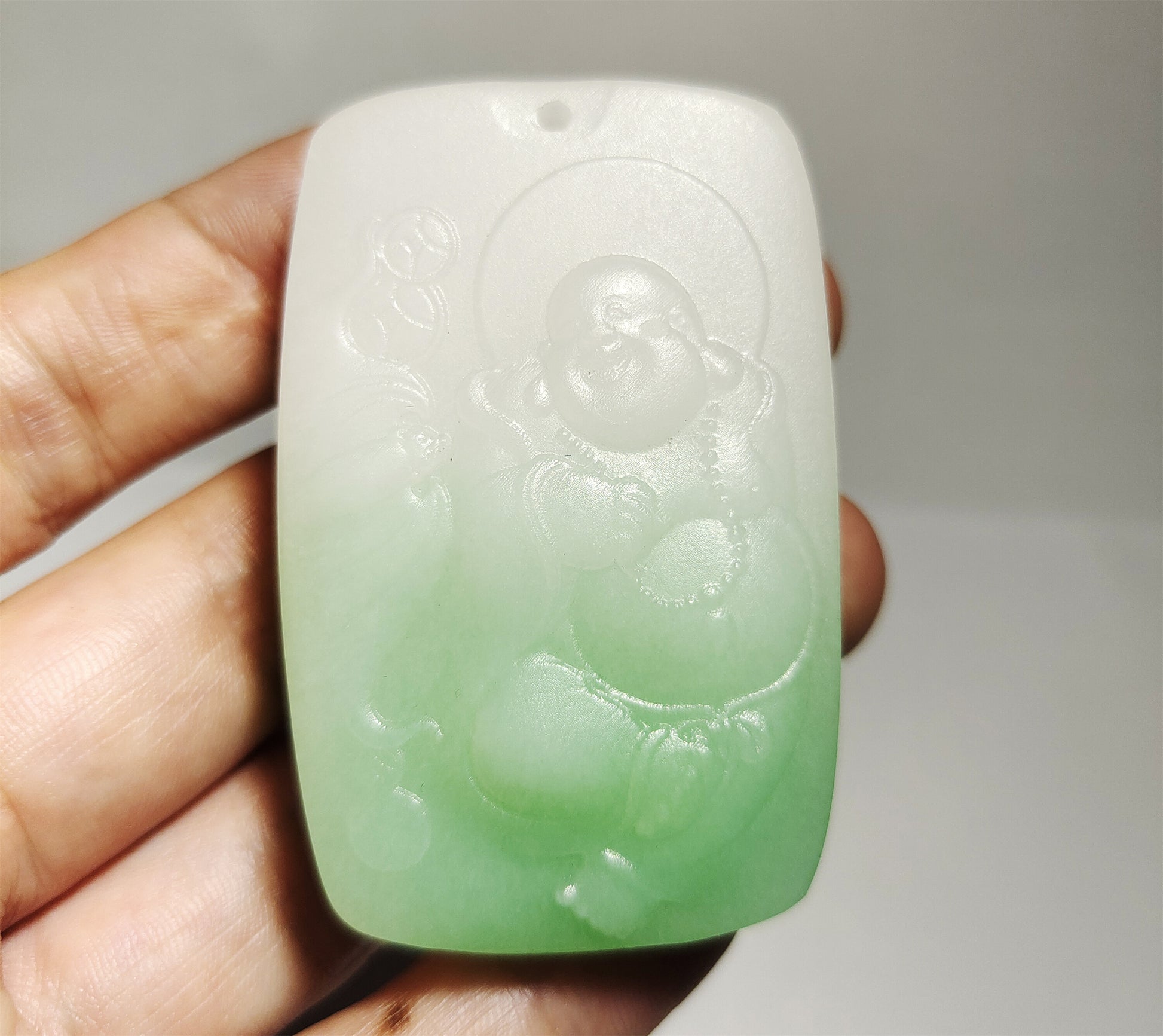Real Chinese Old Antique White Hetian Jade Happy smiling Maitreya Buddha Pendant Nephrite Hotan Genuine River Pebble Mutton Fat  Authentic natural