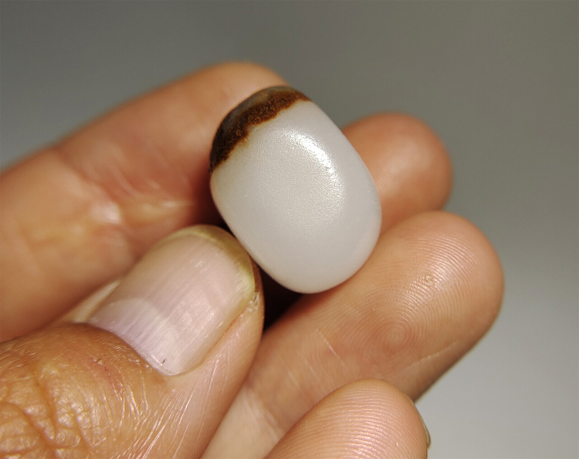 Real Chinese Old Antique White Hetian Jade Pendant Nephrite Hotan Bead Genuine River Pebble Mutton Fat  Authentic natural