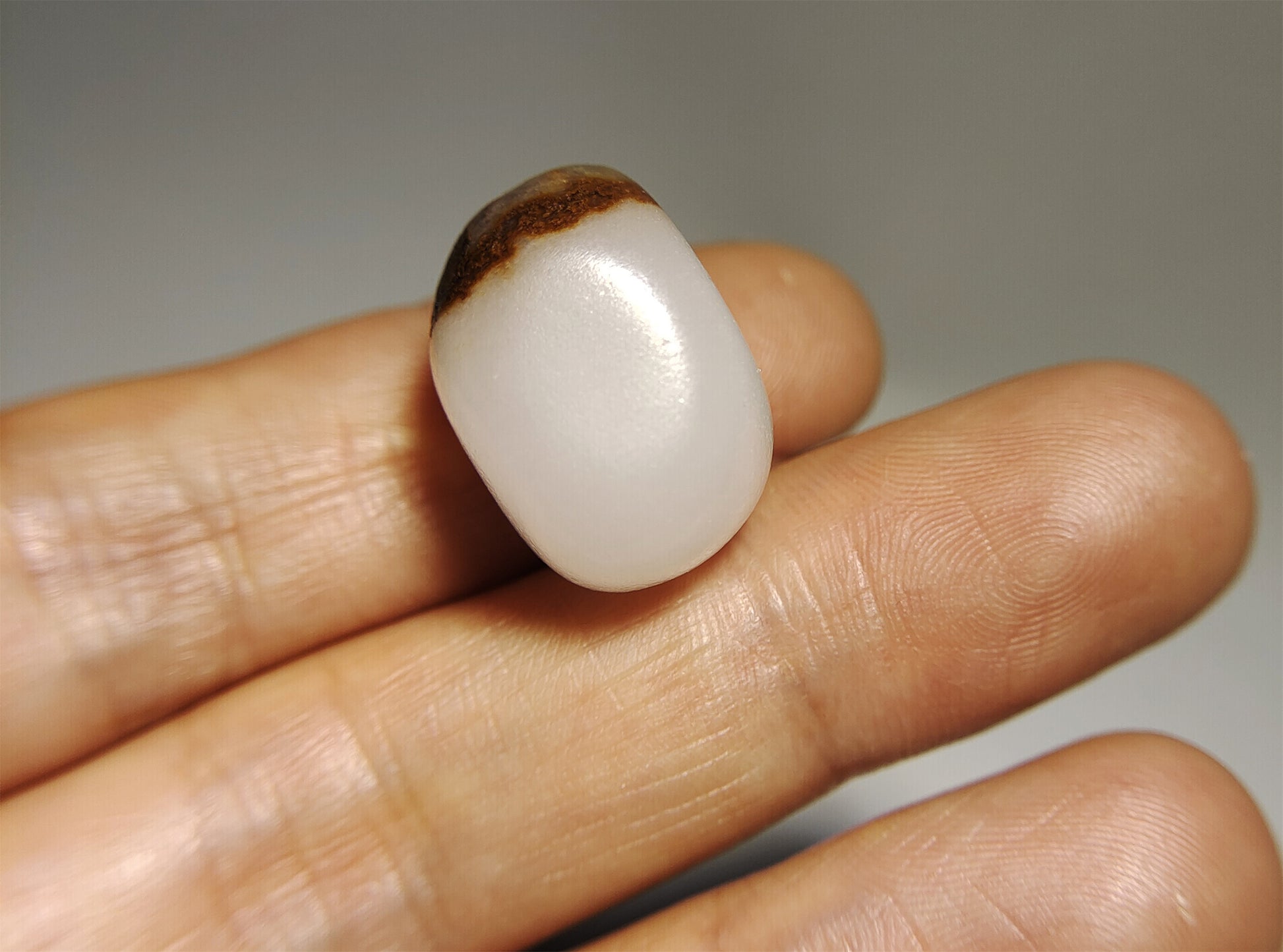 Real Chinese Old Antique White Hetian Jade Pendant Nephrite Hotan Bead Genuine River Pebble Mutton Fat  Authentic natural