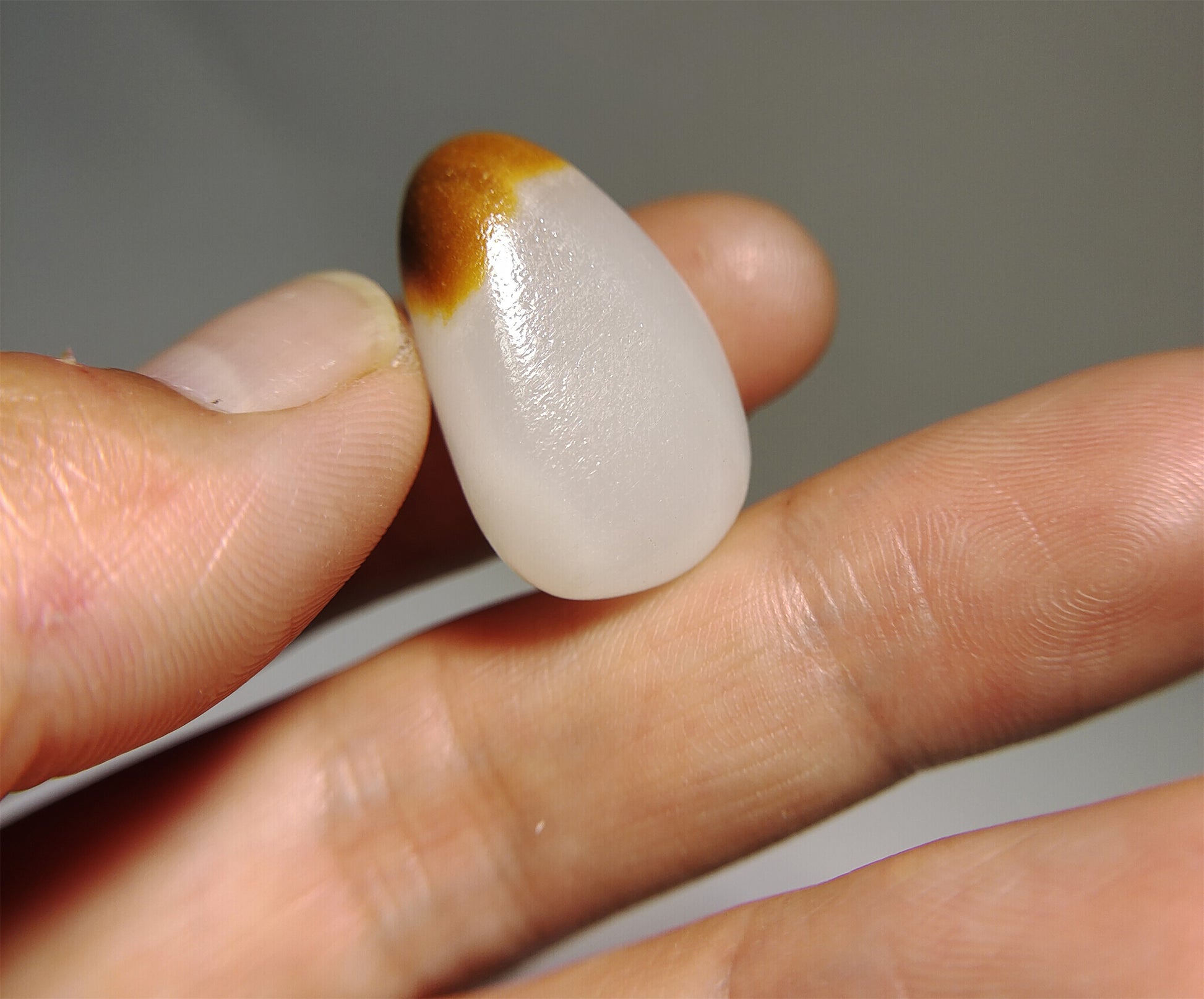 Real Chinese Old Antique White Hetian Jade Pendant Hotan Nephrite River Pebble Mutton Fat Bead Authentic natural