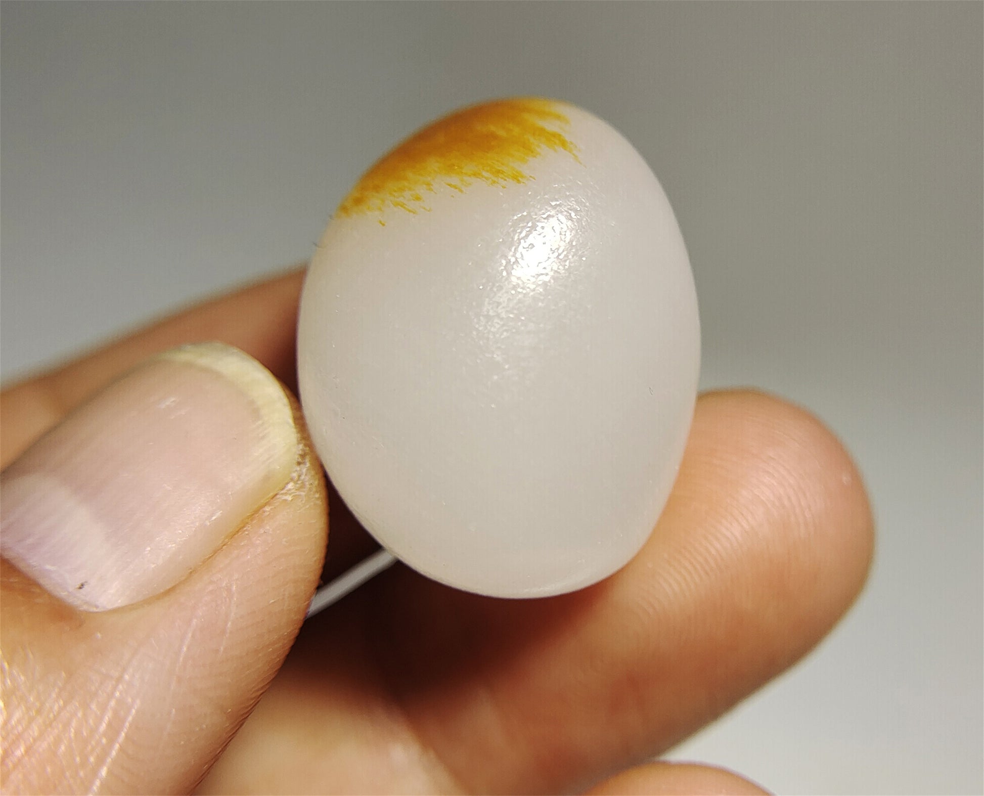 Real Chinese White Hetian Jade Old Antique Nephrite Pendant Hotan Bead River Pebble Mutton Fat Authentic