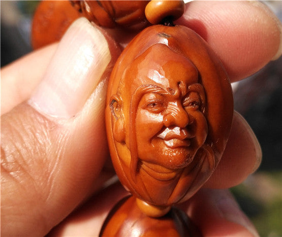 Real Chinese Olive Nut Seed Bracelet 18 Lohan Mala Prayer Beads Arhats Buddha