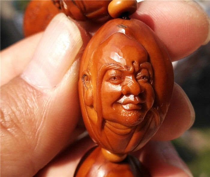 Real Chinese Olive Nut Seed Bracelet 18 Lohan Mala Prayer Beads Arhats Buddha