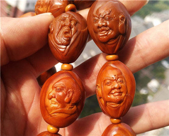 Real Chinese Olive Nut Seed Bracelet 18 Lohan Mala Prayer Beads Arhats Buddha