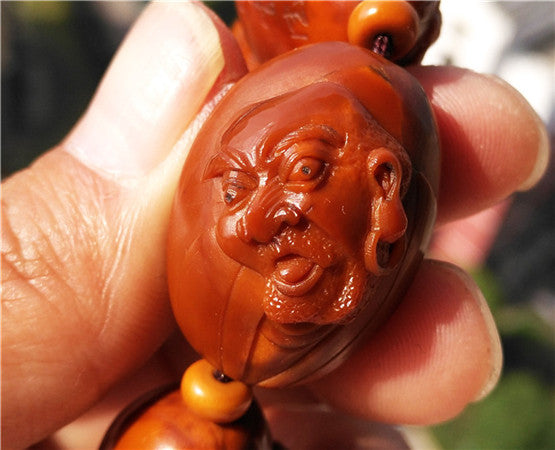 Real Chinese Olive Nut Seed Bracelet 18 Lohan Mala Prayer Beads Arhats Buddha