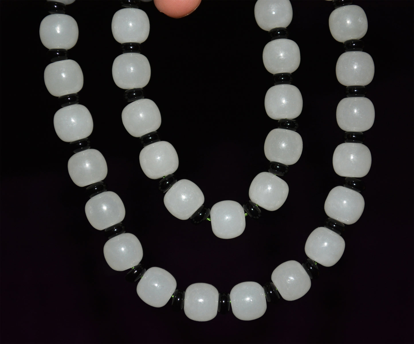 Real Chinese Old Antique White Hetian Jade Bracelet Nephrite Hotan Mala Prayer Beads Rosary Genuine River Pebble Mutton Fat  Authentic Natural 和田白玉项链手串佛珠