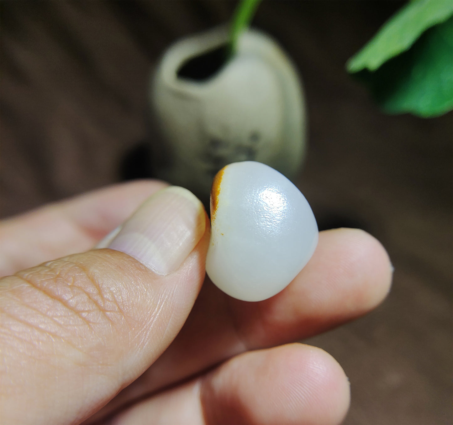 Genuine Chinese White Hetian Jade Pendant Natural Nephrite Hotan Bead Old Antique Real River Pebble Mutton Fat Amulet