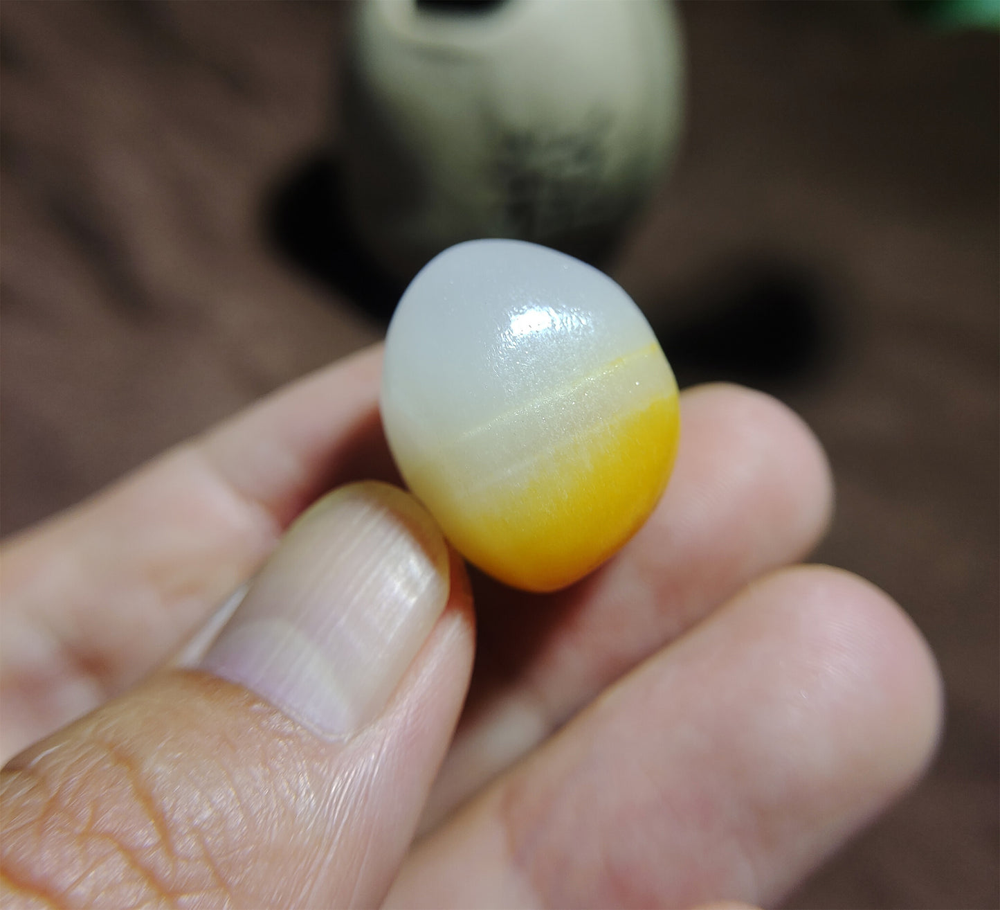 Real Chinese White Hetian Jade Pendant Natural Nephrite Hotan Bead Old Antique Genuine River Pebble Mutton Fat Authentic