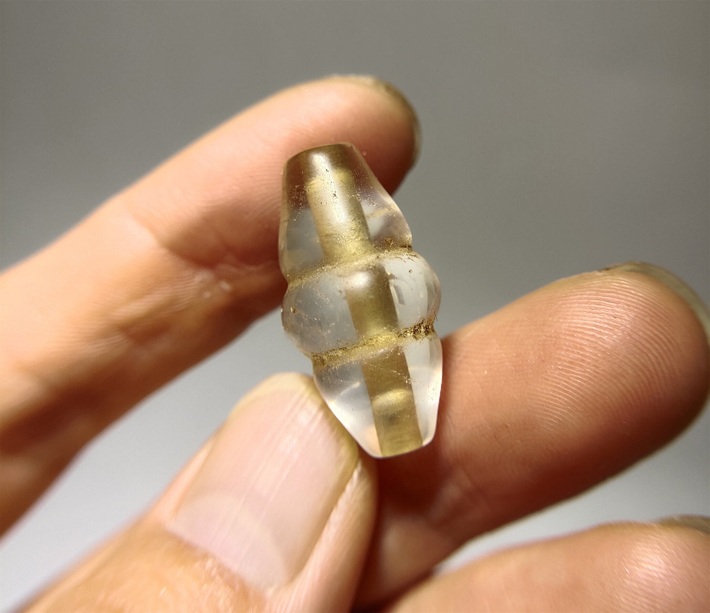 Real Himalaya Ancient White Crystal Bead Bracelet Pendant Clear Quartz Necklace Amulet Genuine Old Antique Chinese