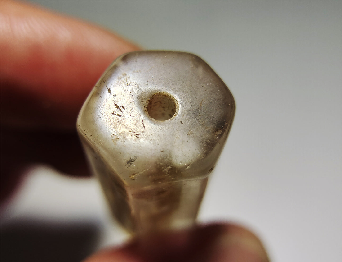 Real Himalaya Ancient White Crystal Bead Bracelet Pendant Quartz Clear Necklace Amulet Genuine Old Antique Chinese Talisman