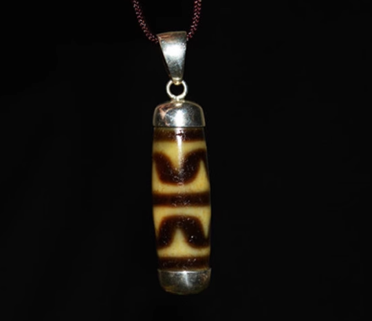 Real Himalayan Ancient Agate Tiger Tooth Dzi Bead Amulet Tibetan Zigzag Water Wave Genuine Old Gzi Pendant Talisman
