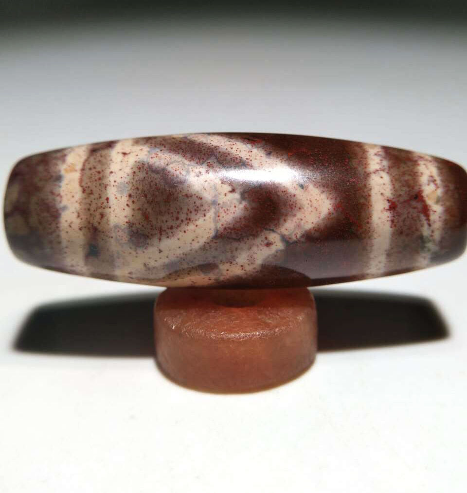 Real Himalayan Ancient Cinnabar Mountain One Eye Dzi Bead Amulet Tibetan Old Antique Agate Nepal Bloodspots 1 Eyed Pure Gzi Pendant Talisman Bracelet