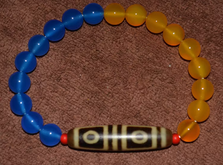 Real Himalayan Ancient Four Eye Dzi Bead Amulet Pendant Tibet Agate Genuine 4 Eyed Pure Gzi Old Antique Talisman