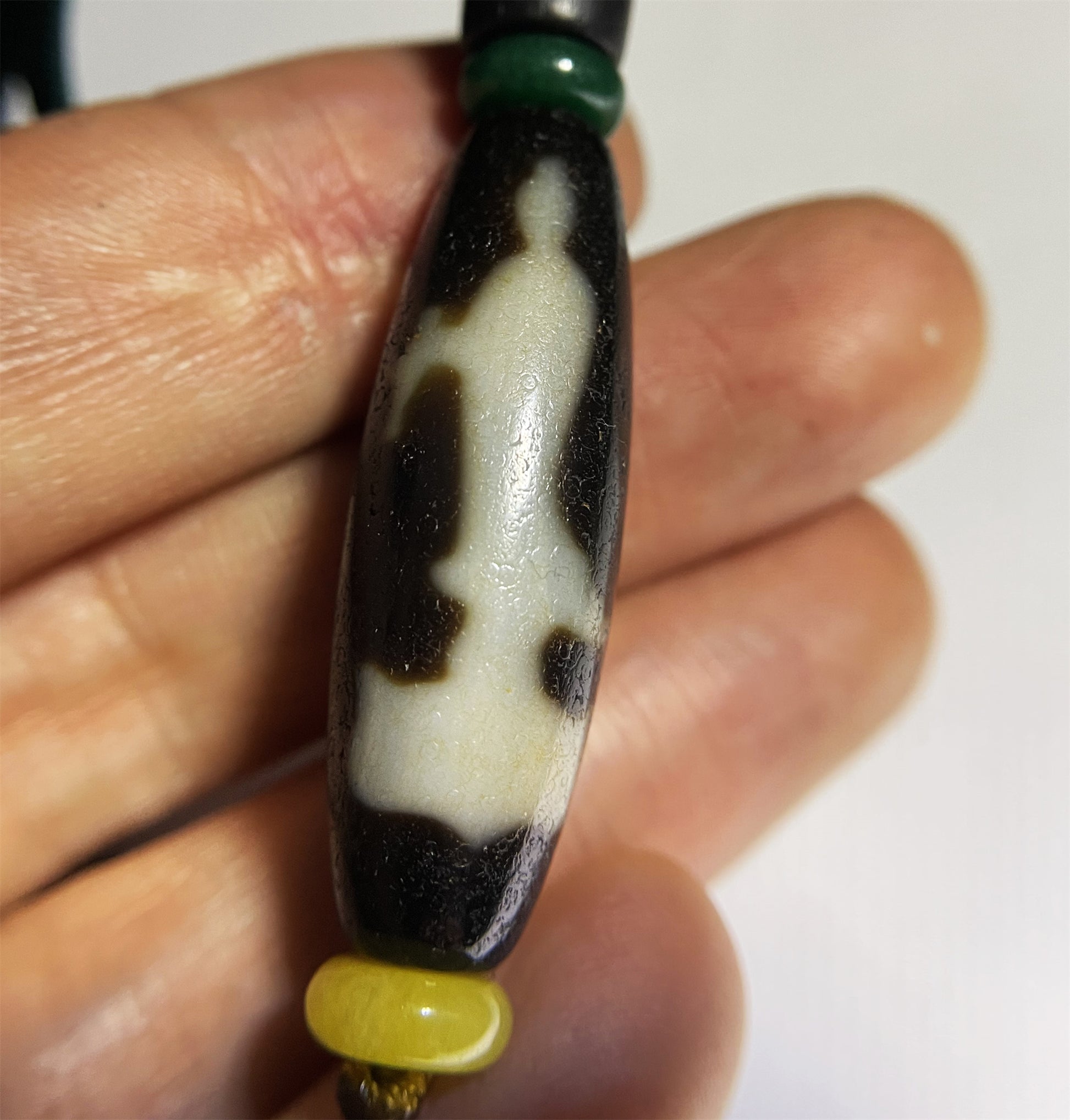 Real Himalayan Ancient Guanyin Buddha Dzi Bead Amulet  Tibetan Agate Genuine Old Pure Kwan Yin Gzi Bracelet Pendant