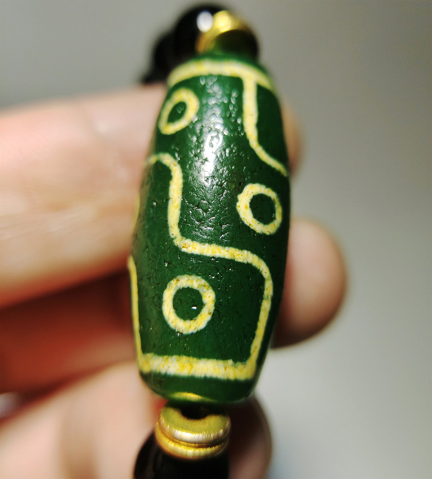 Real Himalayan Ancient Pure Nine Eyes Dzi Bead Amulet Tibetan Old Antique Agate Genuine 9 Eyed Gzi Tibet Talisman