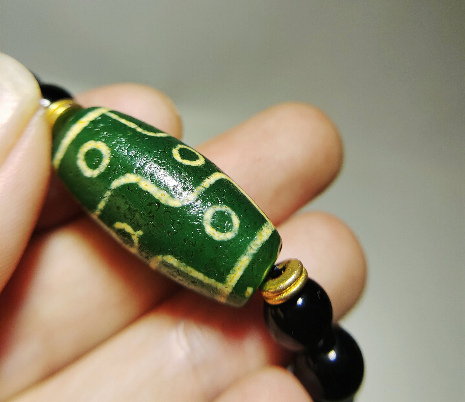 Real Himalayan Ancient Pure Nine Eyes Dzi Bead Amulet Tibetan Old Antique Agate Genuine 9 Eyed Gzi Tibet Talisman