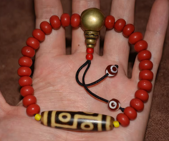 Real Himalayan Ancient Six Eye Dzi Bead Amulet Pendant Tibet Agate Genuine 6 Eyed Pure Gzi Old Antique Talisman